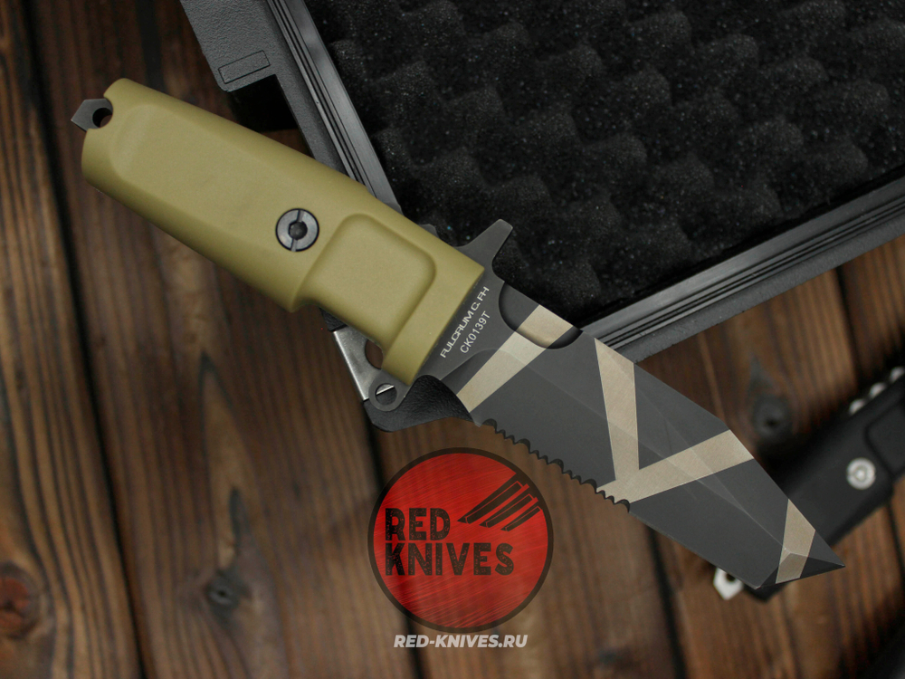 Нож Extrema Ratio Fulcrum C P/S А+++ V.2026 - пустынная рукоять, черный камо клинок