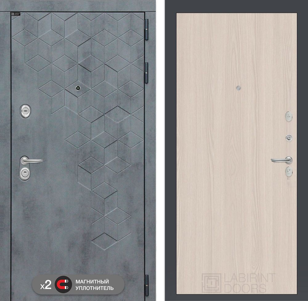 Входная дверь Лабиринт БЕТОН - 05 Ясень Светлый
