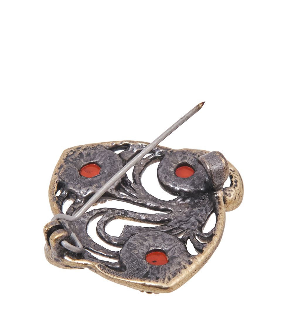 AM-4113 Брошь «Сюрреализм Камушки» (латунь, янтарь)