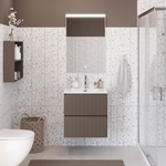 Тумба с раковиной подвесная BelBagno UNO-MINI-600-2C-SO-СO Бежевый матовый, раковина белая BB-8099-3-60