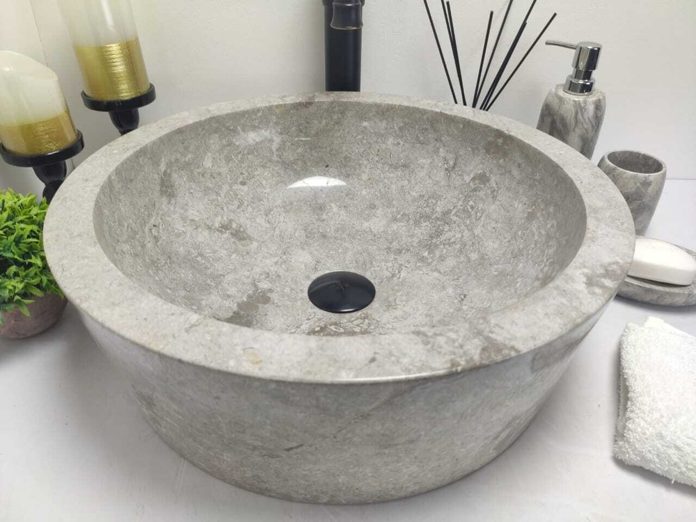 Раковина из мрамора Drum Grey Medium DM-60197 45*45*15