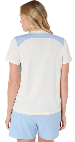 Женская теннисная футболка Asics Padel Court Short Sleeve - cream/stone wash