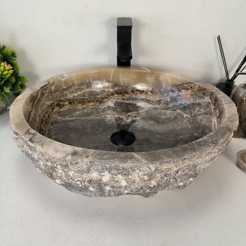 Раковина из оникса Erozy Grey EO-64359 52*42*16 0156