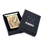 Зажигалка золотистая матовая Zippo Proud Lion с покрытием Brushed Brass