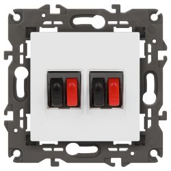 14-3112-01 ЭРА Розетка аудио двойная, IP20, Эра Elegance, белый | Elegance Белый