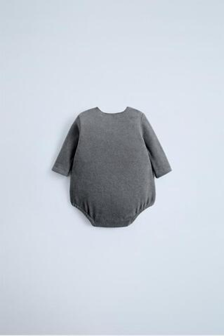 ZARA БОДИ ИЗ ТКАНИ SOFT TOUCH, СТАЛЬНОЙ