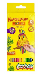 Карандаши 12цв. "Супер цвета" неоновые шестигран. (Каляка-Маляка)