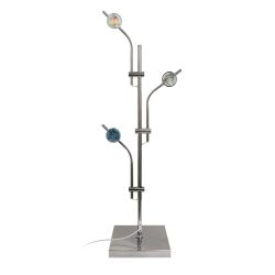 ULM-T640 3x2W-3000K CHROME MULTICOLOR Торшер напольный светодиодный. c регулировкой наклона. с линзами. Сменные светофильтры в-к. Механический выключатель. Металл. Хром. ТМ Uniel