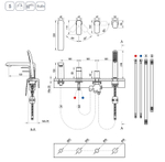 Смеситель на борт ванны Ravak Flat FL 026.20 X070176 Черный матовый