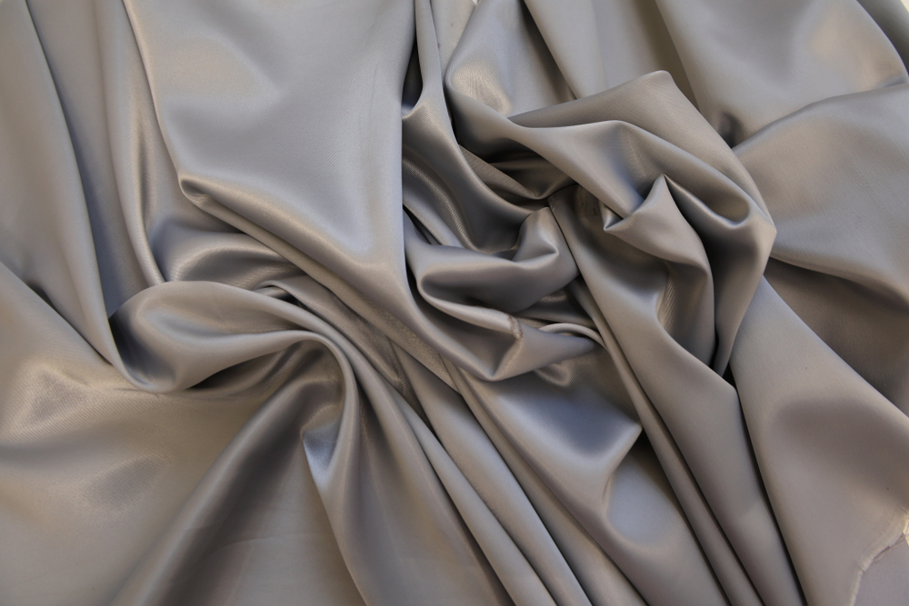 Сатин стрейч серый