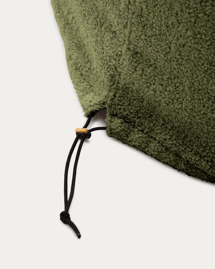 Чехол на пуф Kaeli из зеленого букле Ø 60 см