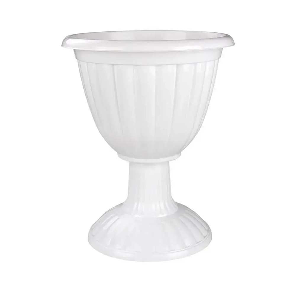 Вазон Жасмин 18л. белый на высокой ножке (комплект 5 шт)