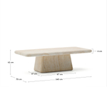 Журнальный столик Drasi из цемента с отделкой под травертин 140 x 70 см