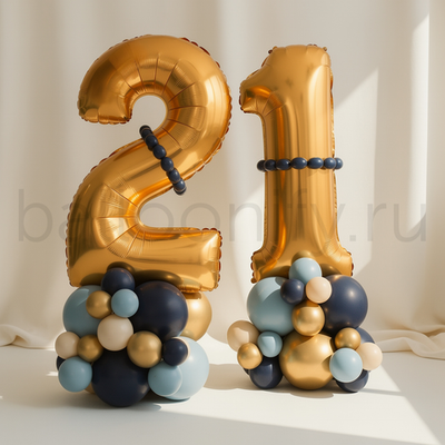 Стойка "Золотой сапфир с цифрой № 2"