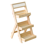 Подставка для цветов из сосны Флорэль 3 полки, деревянная этажерка, разборная, в натуральной отделке