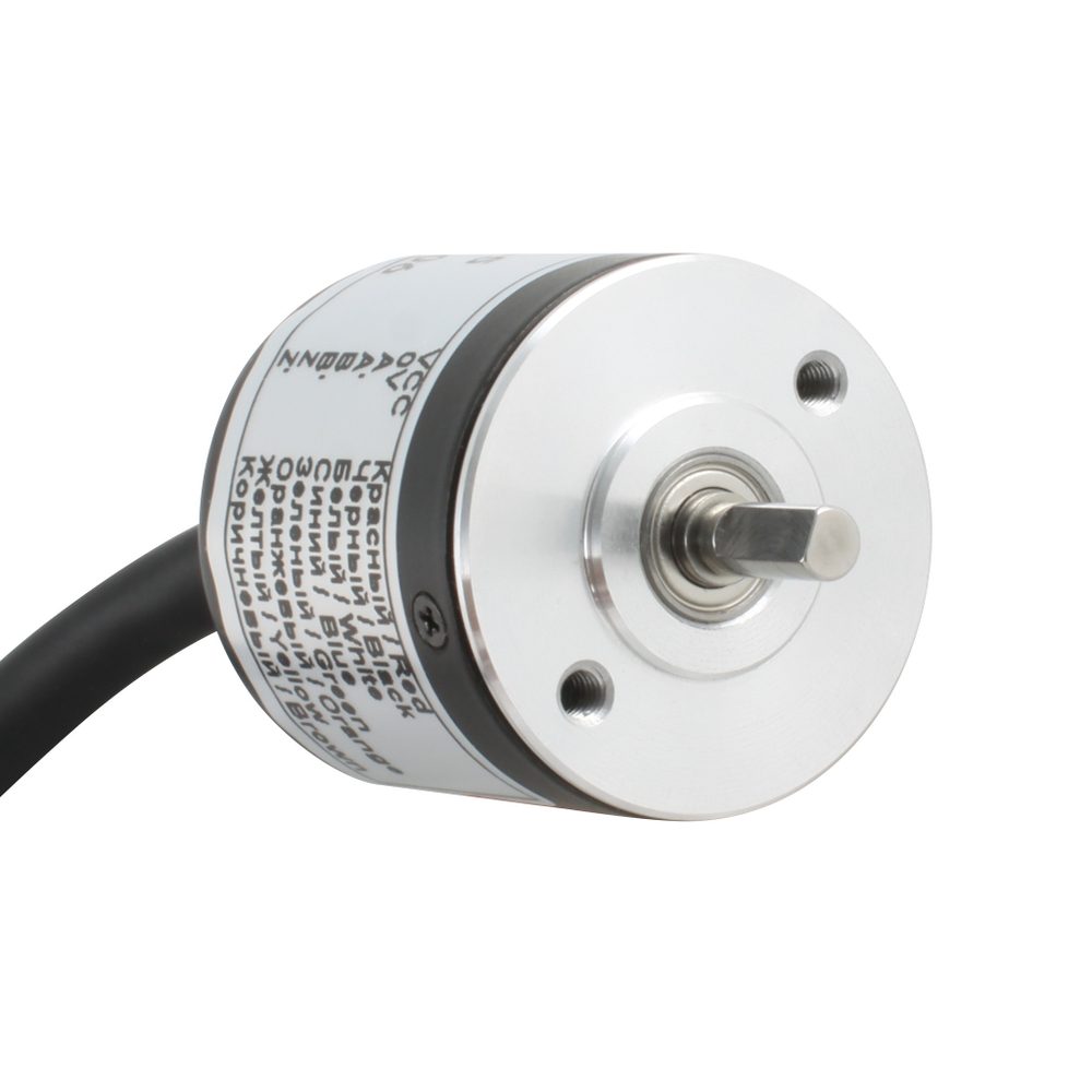 Инкрементальный энкодер INNOCONT D=30мм, выступающий вал 4мм, 1024имп/об, 24VDC, выход HTL, IP54, -20…+80°C, аксиальный кабель 2м