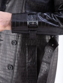 Плащ мужской кожаный  натуральный тренч