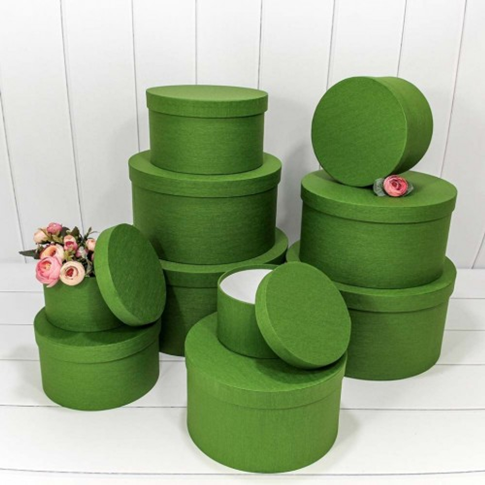 Коробка 35х17.3 см Набор 10 шт из дизайнерской бумаги (Зеленый)