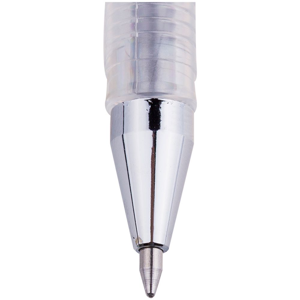 Ручка гелевая Crown металлик, серебро, 0.7мм