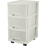 Комод Keeplex Ajur с ящиками на колесиках трехсекционный компакт 37х56,3см белое облако