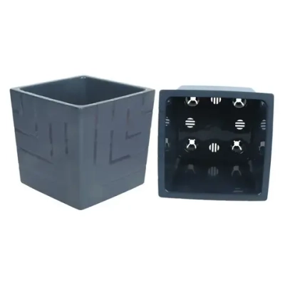 Горшок пластиковый с вкладкой Квадро антрацит 1,2 л