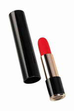 Красный мини-вибратор в виде помады Merlo - 10,5 см. (Цвет: черный с красным)