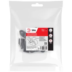 Скоба кабельная нейлоновая под винт ЭРА NO-225-298 12 мм чёрная 10 шт