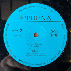 Винтажная виниловая пластинка LP Сборник Классической Музыки Чайковский, Глинка, Равель, Staatskapelle Dresden, Neville Marriner (ГДР 1985)