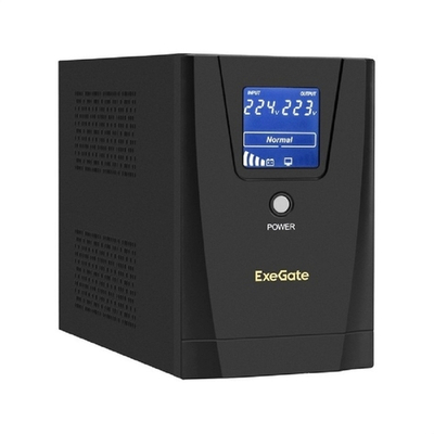 Источник бесперебойного питания Exegate EX292799RUS ИБП ExeGate SpecialPro Smart LLB-1500.LCD.AVR.2SH.3C13 <1500VA/950W, LCD, AVR, 2*Schuko+3*C13, съемн.кабель, металлический корпус, Black>