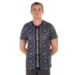 Мужская футболка черная с голубым узором Sesmik by Vlad Sedov VS003/VS0008