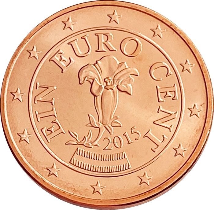 1 евроцент 2015 Австрия (1 euro cent)