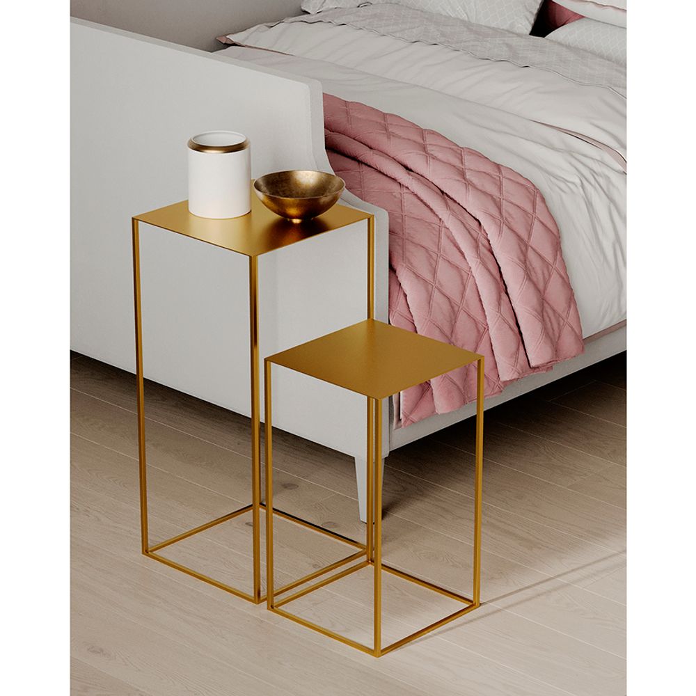 Набор из 2-х столиков Mayen Gold, золотистые