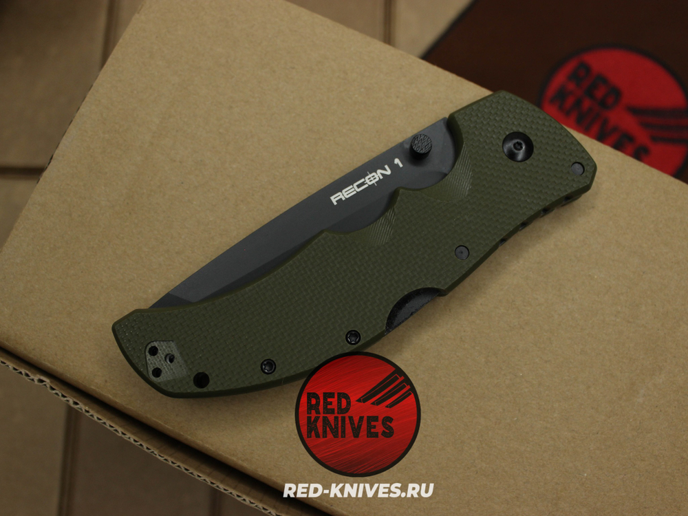 Нож Cold Steel Recon 1 Tanto G10 (V2024) - зеленая рук., черный клинок RK/Н81