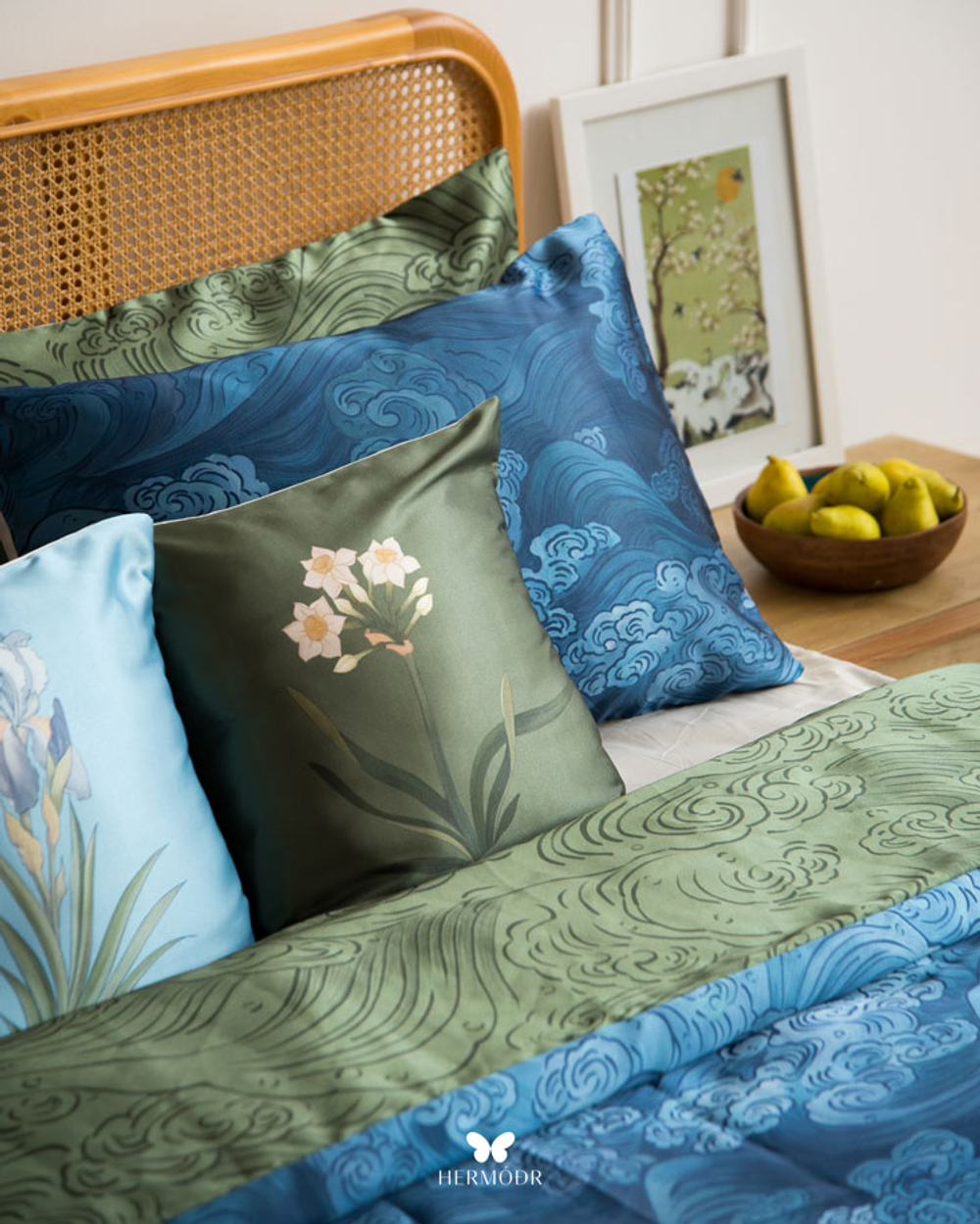 Комплект постельного белья двуспальный Ab va Ayeneh Hermodr 8 предметов 130220299 Иран