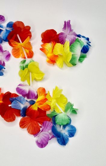 Гавайский набор (ожерелье, венок, браслеты 2 шт.)