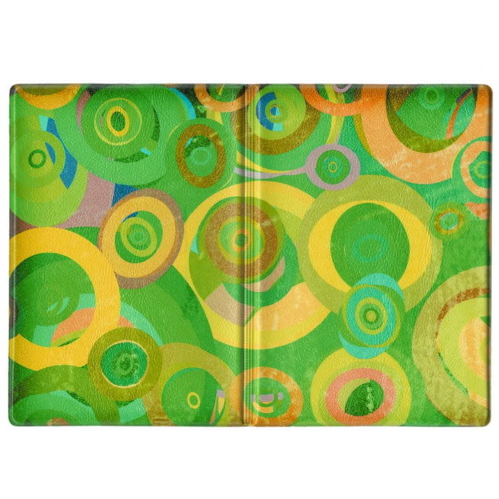Обложка для паспорта Абстракция  Круги на зеленом