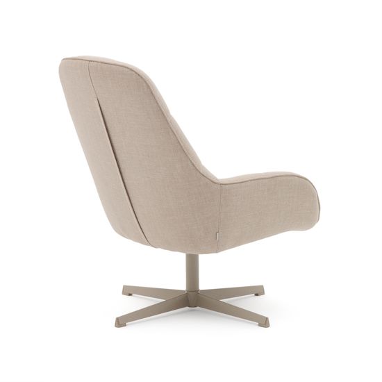 Teryl Кресло из шенилла бежевого цвета с серым металлом Испания 