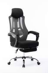 Кресло офисное  007 NEW  full black черный пластик  черная ткань  черная сетка