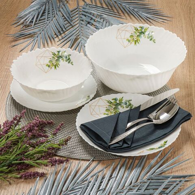 Сервиз столовый стеклокерам, 19 пр, 6 перс, Daniks, Оазис