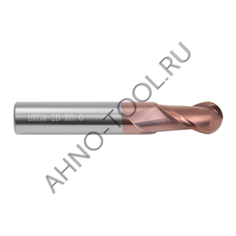 Фреза твердосплавная сферическая 16мм (L=100, l=32, хв=16) Z2 35° по стали, нерж., чугуну BRGM-2B-R8