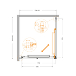Душевой уголок Cezares LUX-AH-FS-1-80/90-C-CR, 80х90х195, профиль хром, стекло прозрачное