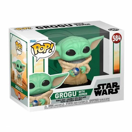 Фигурка Funko POP! Bobble Star Wars Book of Boba Fett Grogu with Armor (584) 68650