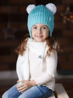 Шапка для девочки осенняя и шарф с ушками