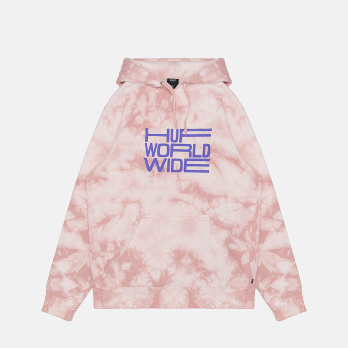 Толстовка мужская HUF Broadcast Tie-Dye артикул:PF00386_CORAL - купить в магазине Дайс
