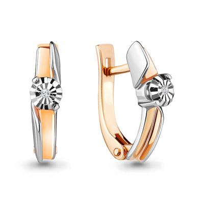 942756к Серьги из Золота с бриллиантами из коллекции "Shine Line"