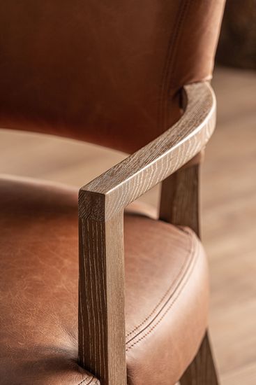 Стул TOLLA с подлокотниками натуральная кожа Испания 