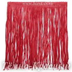 Бахрома для платьев 30 см, полиэстер, двойная нить, Тёмно-Красная, розница от 10 см