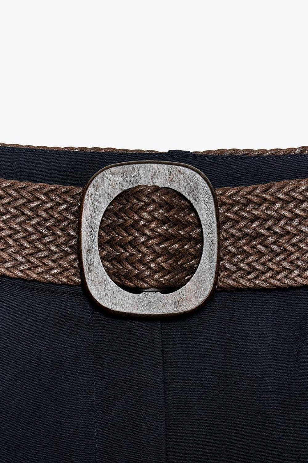 ZARА ШОРТЫ С РЕМНЕМ И ЗАЩИПАМИ, МОРСКОЙ СИНИЙ