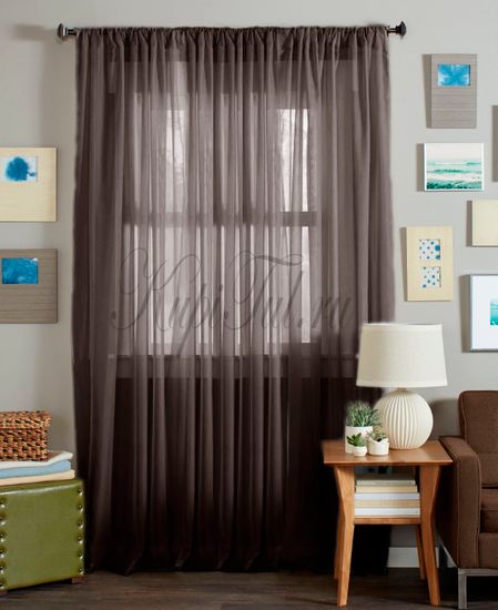 Длинные шторы. Тюль Тюль Basica (микровуаль венге)