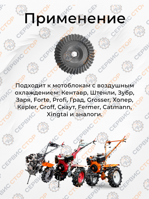 Шестерня привода планетарки Z-38 к мотоблоку с воздушным охлаждением. 6-8 л.с.